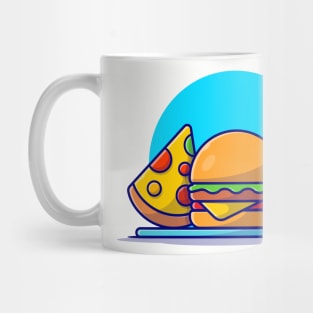 Burger, Pizza And Soda Cartoon Vector Icon Illustration Mug